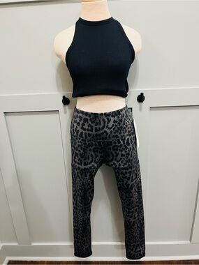 Gray/Black Leopard Print Leggings